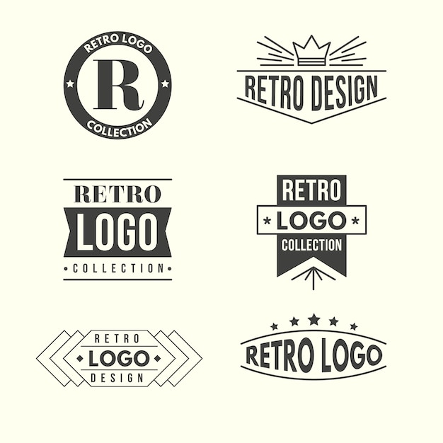 Vector gratuito colección de logotipos de diseño retro