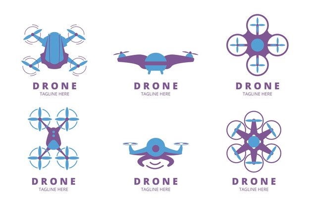 Colección de logotipos de drones modernos