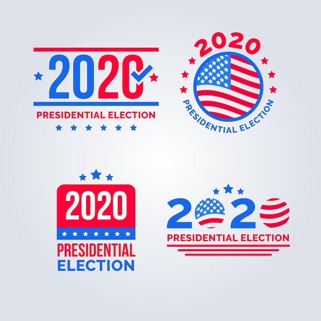 Vector gratuito colección de logotipos de elecciones presidenciales de ee. uu. 2020