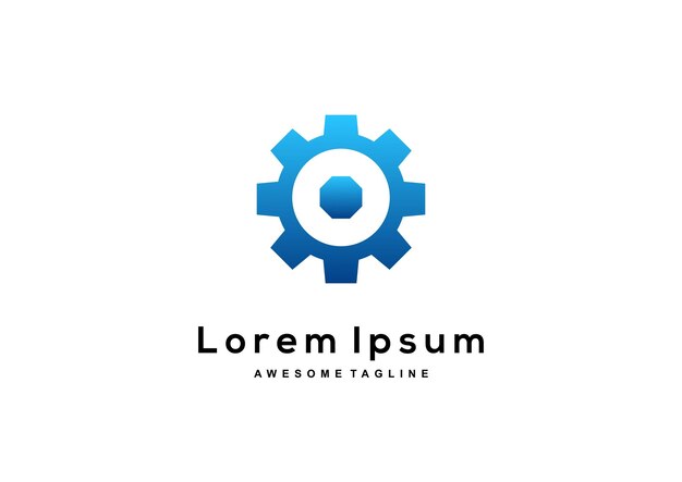 Colección de logotipos de engranajes degradados