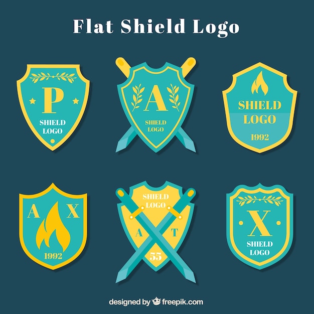 Vector gratuito colección de logotipos de escudos