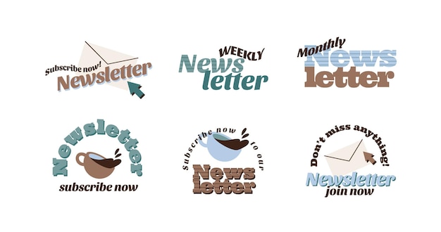 Colección de logotipos de etiquetas de boletín de letras planas