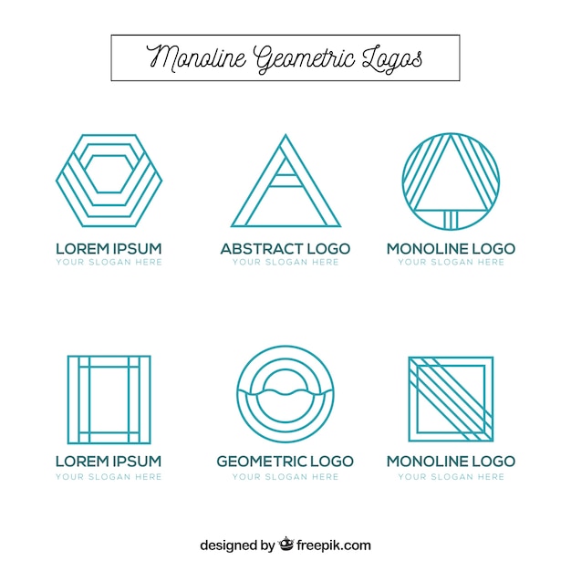 Vector gratuito colección de logotipos geométricos monoline