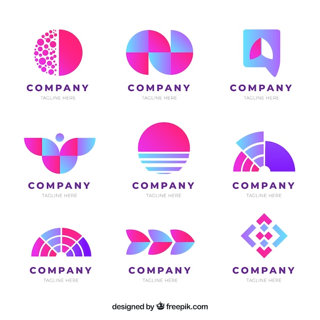 Colección de logotipos gradientes abstractos