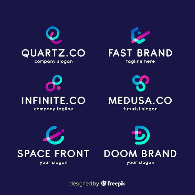 Colección de logotipos gradientes abstractos