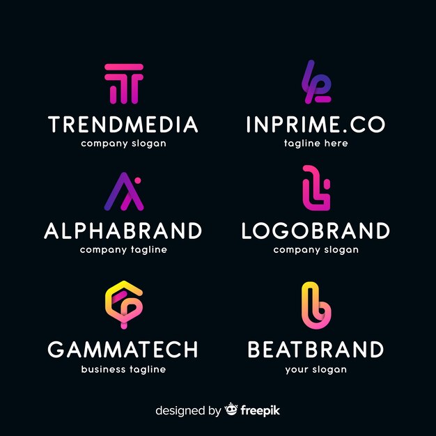 Colección de logotipos gradientes abstractos