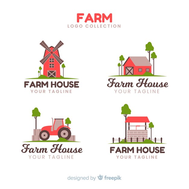Colección de logotipos de granja