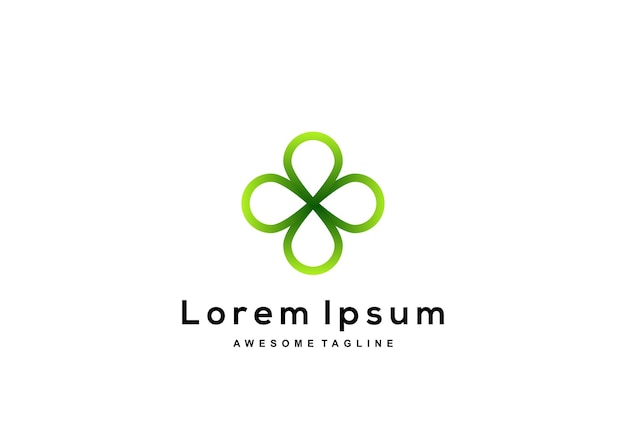 Colección de logotipos de hojas degradadas
