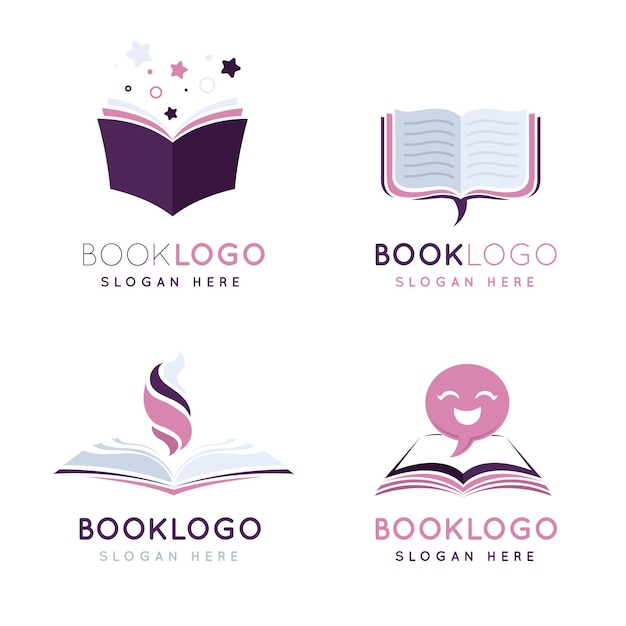 Vector gratuito colección de logotipos de libros modernos