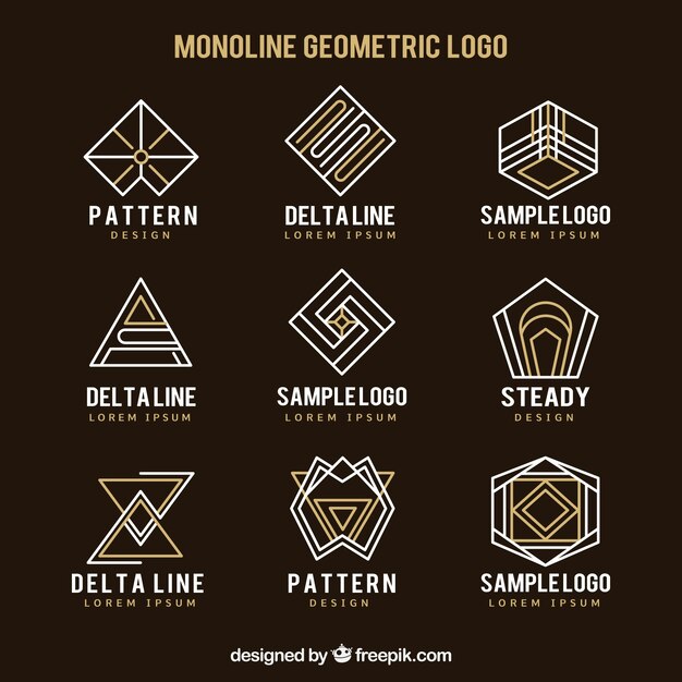 Colección de logotipos lineales abstractos