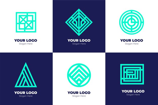 Colección de logotipos lineales abstractos