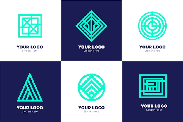 Colección de logotipos lineales abstractos