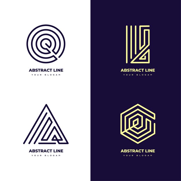 Colección de logotipos lineales abstractos