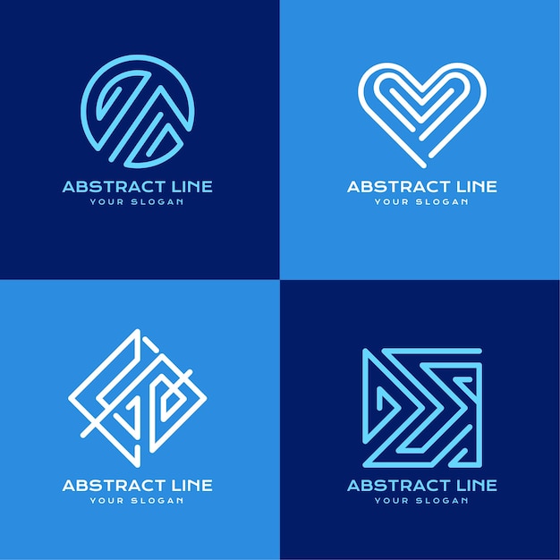 Colección de logotipos lineales abstractos