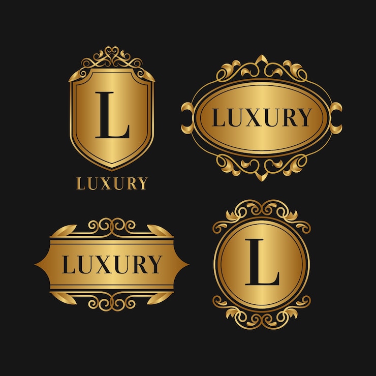 Vector gratuito colección de logotipos de lujo de estilo retro