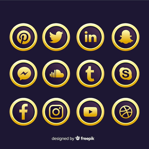 Vector gratuito colección de logotipos de lujo para redes sociales