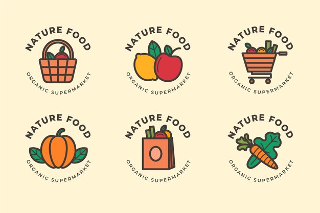Colección de logotipos del mercado