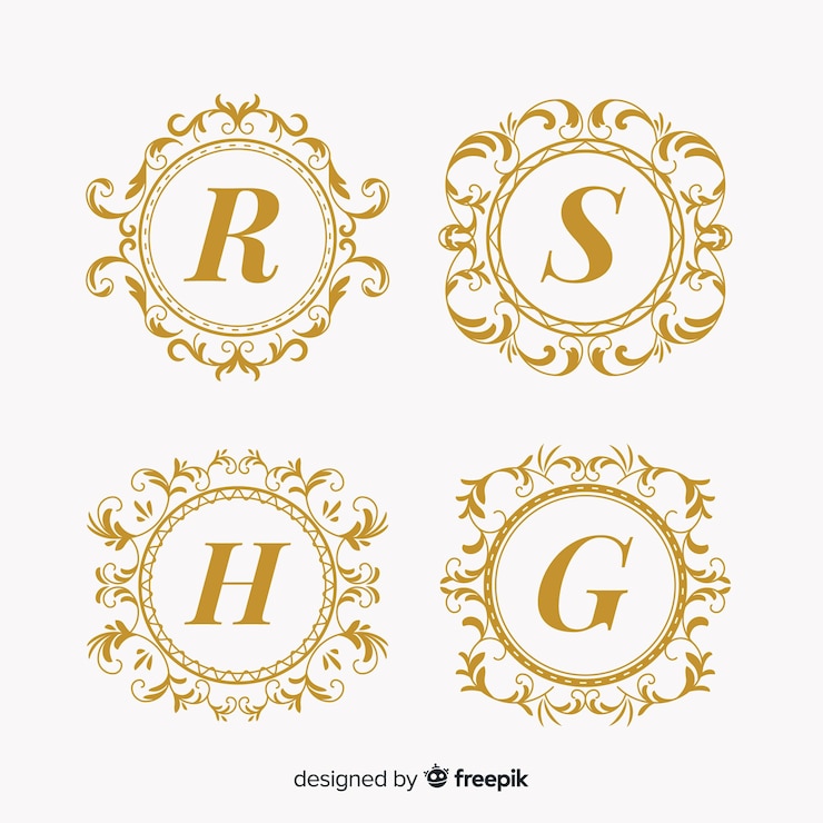 Vector gratuito colección de logotipos de monograma de boda
