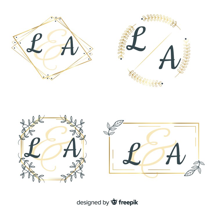 Vector gratuito colección de logotipos de monograma de boda