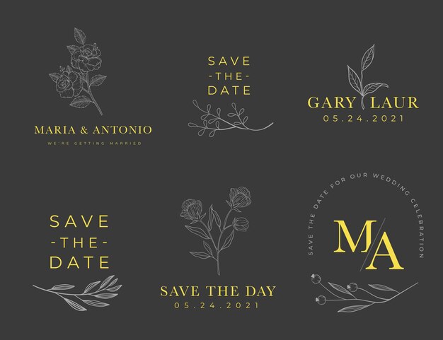 Colección de logotipos de monogramas de boda