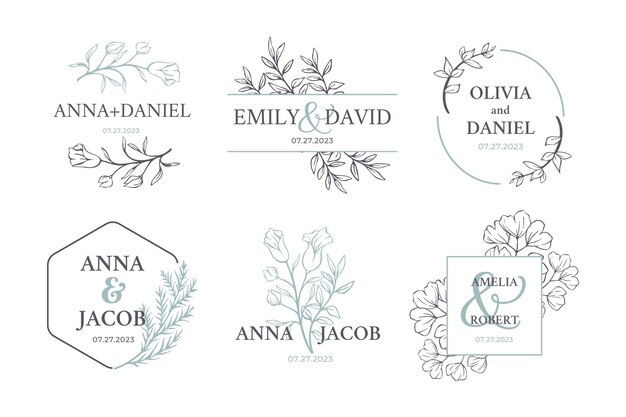 Colección de logotipos de monogramas de boda