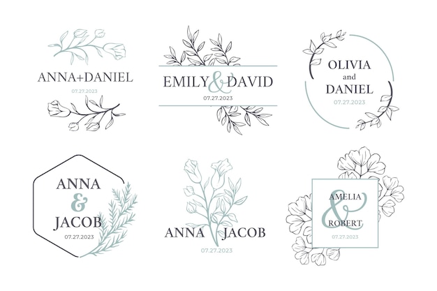 Colección de logotipos de monogramas de boda