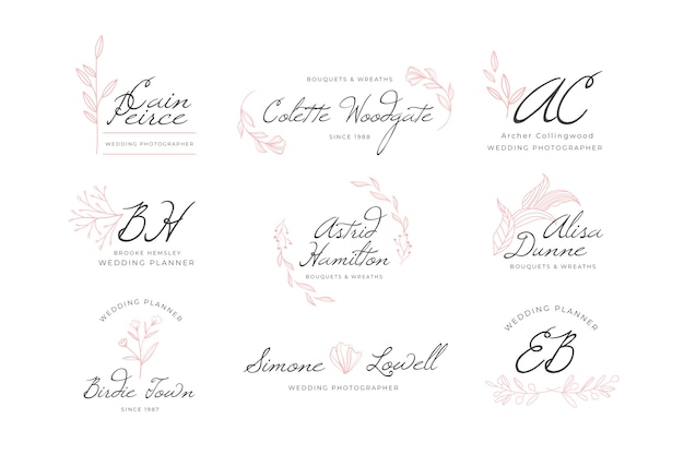 Colección de logotipos de monogramas de boda