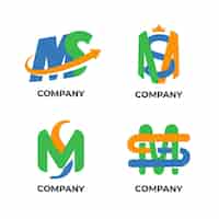 Vector gratuito colección de logotipos de ms de diseño plano
