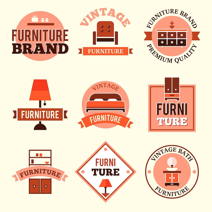 Vector gratuito colección de logotipos de muebles