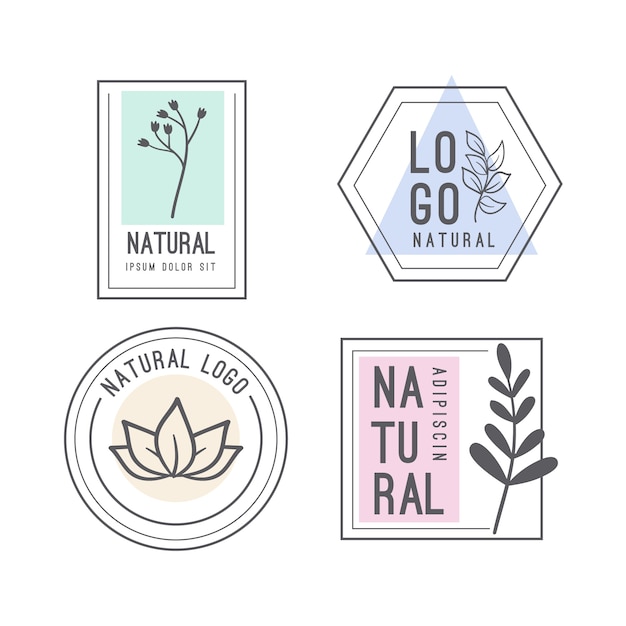 Vector gratuito colección de logotipos de negocios de estilo minimalista natural