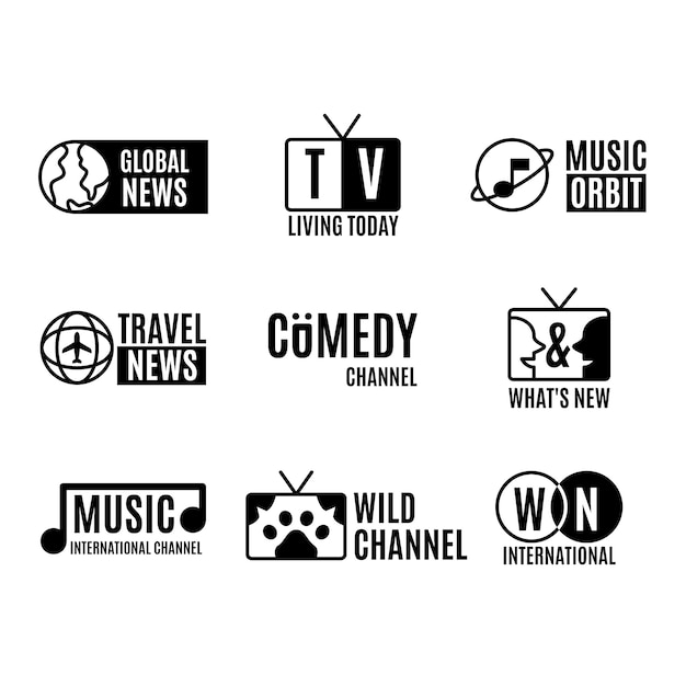 Colección de logotipos de noticias diferentes