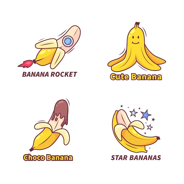 Colección de logotipos de plátano