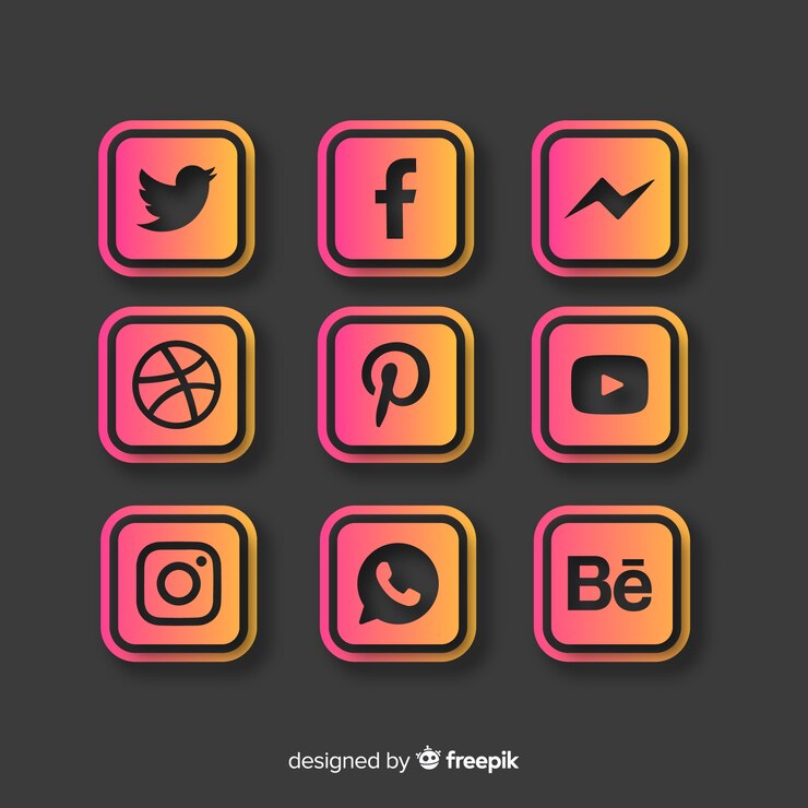 Vector gratuito colección de logotipos de redes sociales gradiente