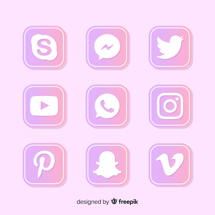 Vector gratuito colección de logotipos de redes sociales gradiente