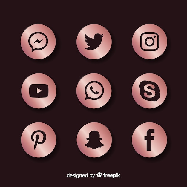 Vector gratuito colección de logotipos de redes sociales de lujo