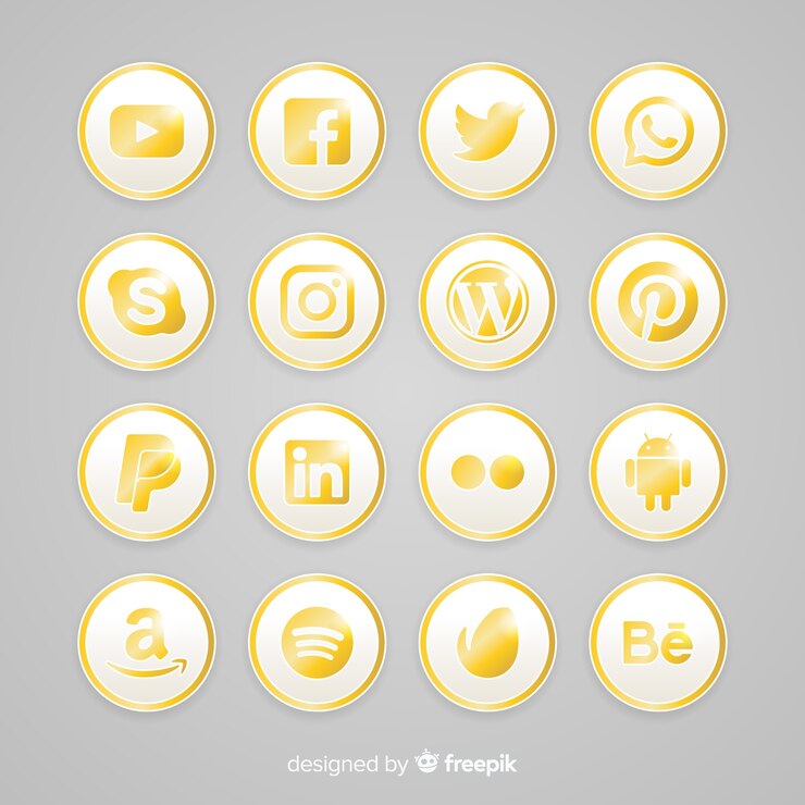 Vector gratuito colección de logotipos de redes sociales de lujo