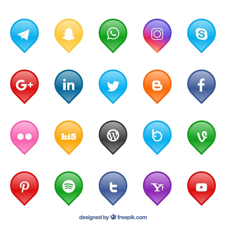 Vector gratuito colección de logotipos de redes sociales