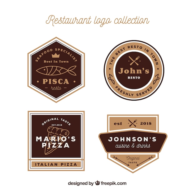 Vector gratuito colección de logotipos de restaurante