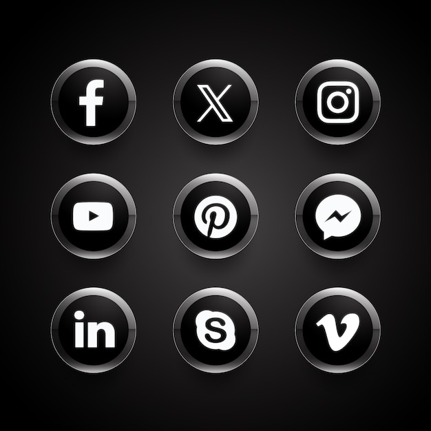 Colección de logotipos de Twitter Gradient y otras aplicaciones de redes sociales