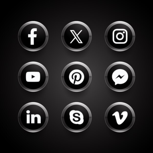 Colección de logotipos de Twitter Gradient y otras aplicaciones de redes sociales