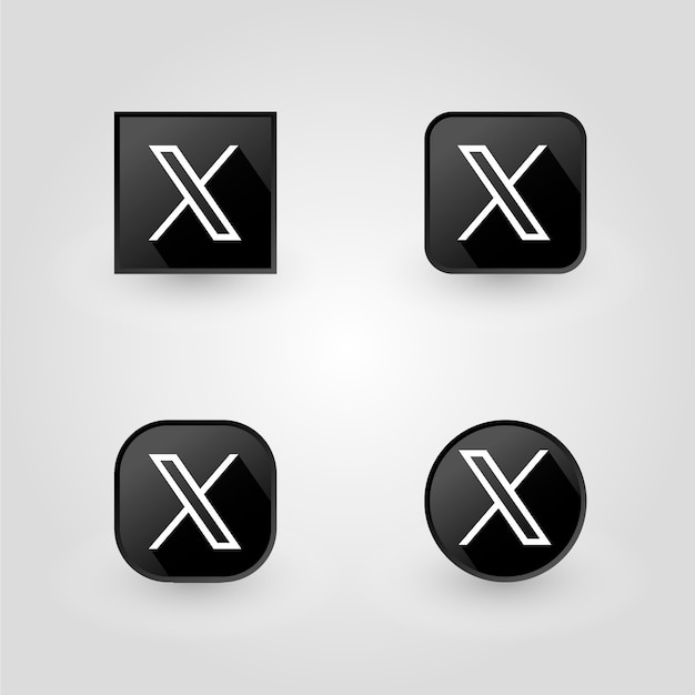 Colección de logotipos de twitter monocromáticos degradados
