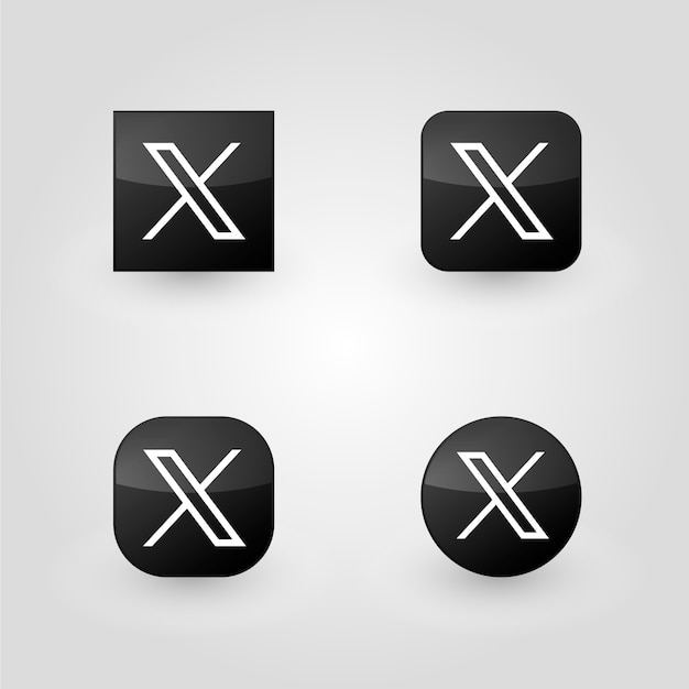 Colección de logotipos de Twitter monocromáticos con gradiente