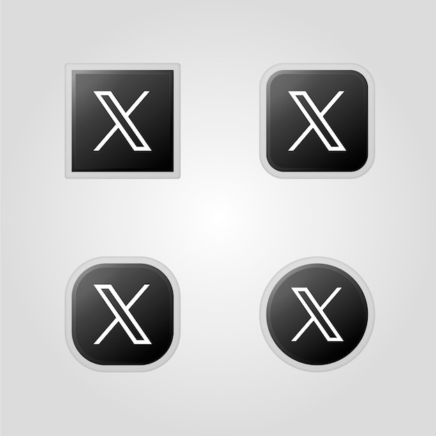 Colección de logotipos de Twitter monocromáticos con gradiente