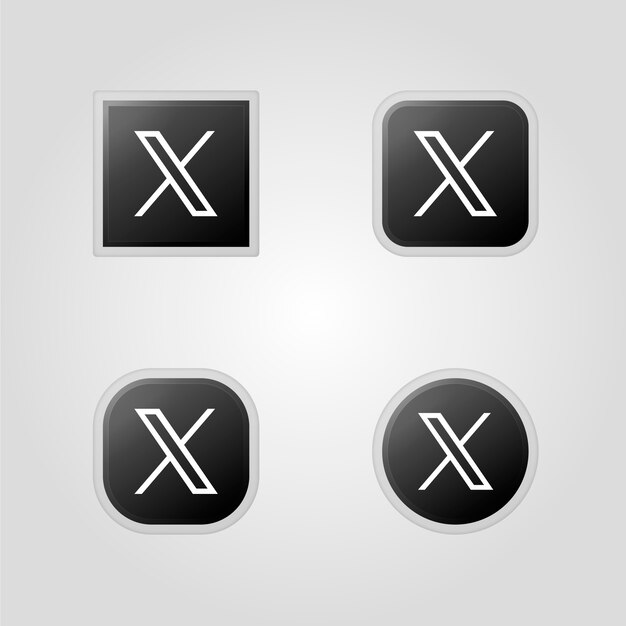 Colección de logotipos de Twitter monocromáticos con gradiente