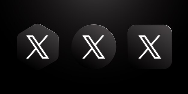 Colección de logotipos de Twitter monocromáticos con gradiente