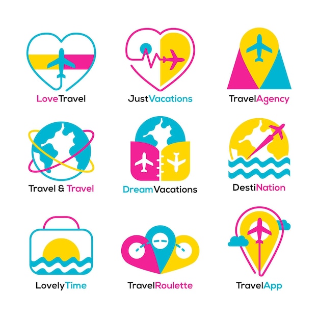 Vector gratuito colección de logotipos de viajes