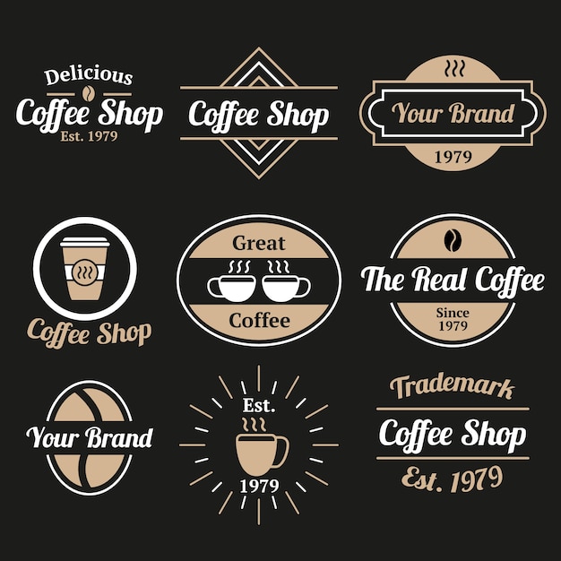 Vector gratuito colección de logotipos vintage de café restaurante