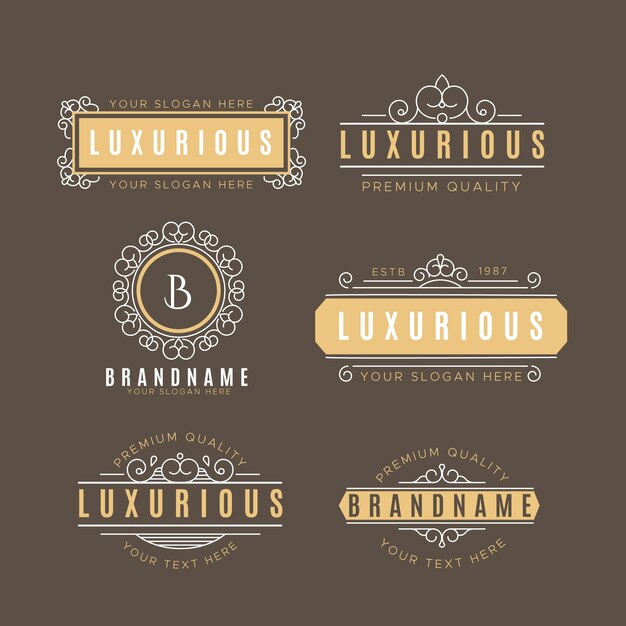 Colección de logotipos vintage de lujo
