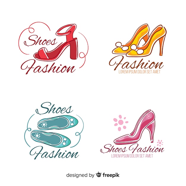 Colección de logotipos de zapatos de moda