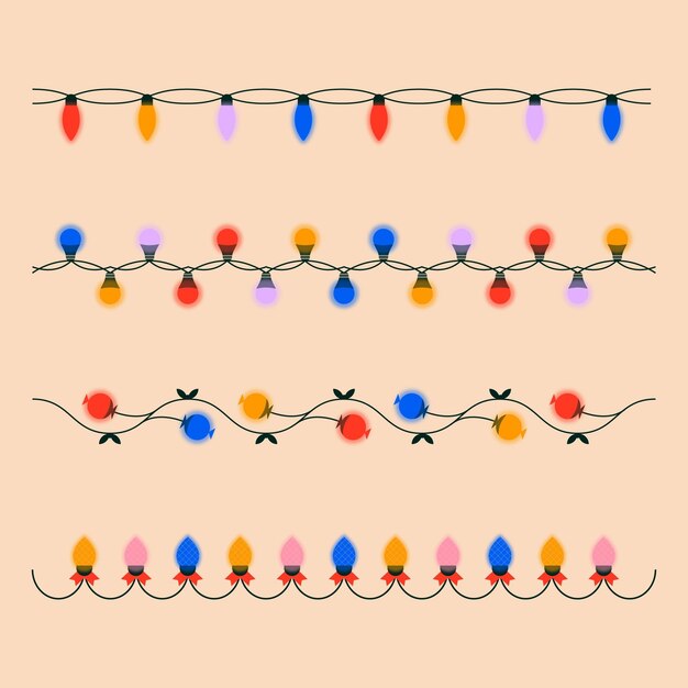Colección de luces de celebración de la temporada navideña